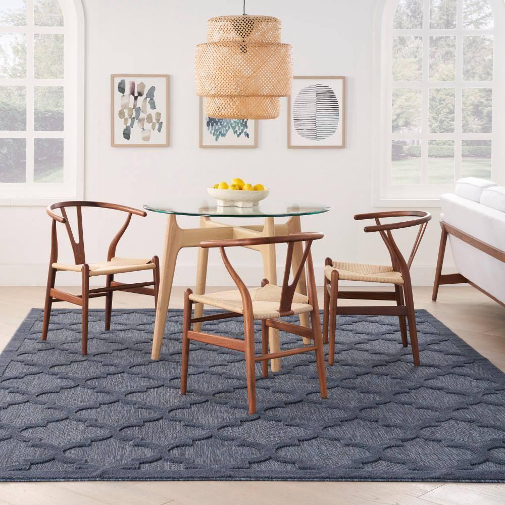 Nourison Easy Care 8' x 10' Navy Blue Indoor/Outdoor Rug