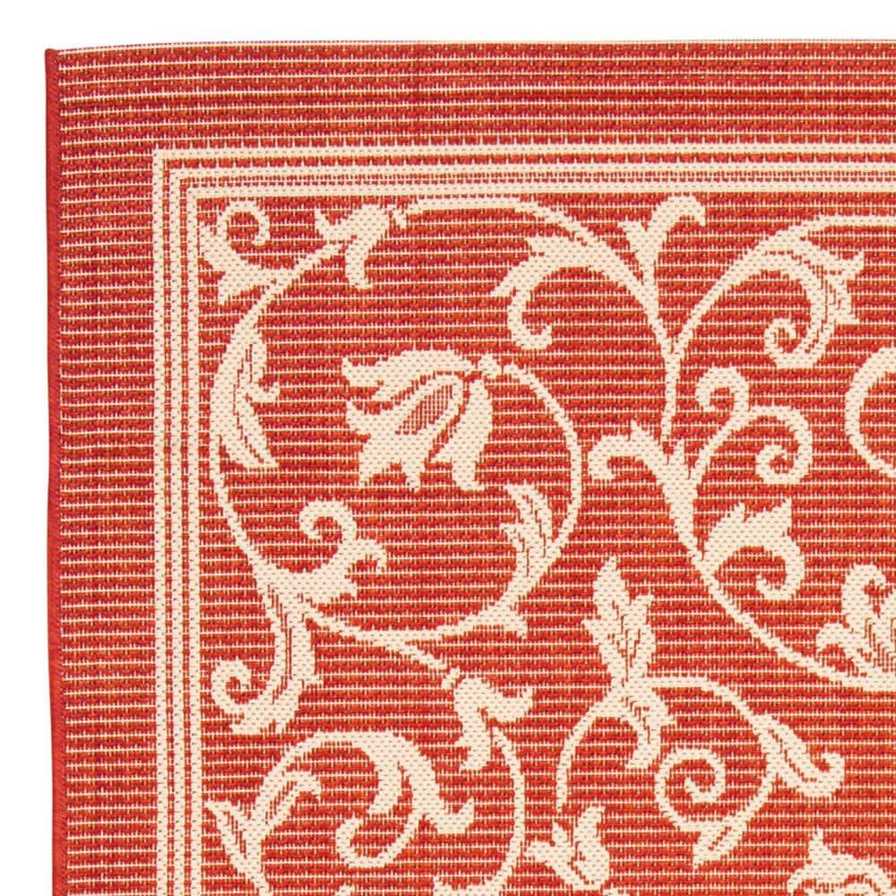 Courtyard CY2098 Power Loomed Indoor and Outdoor Area Rug - Red/Natural - 4'x5'7" - Safavieh