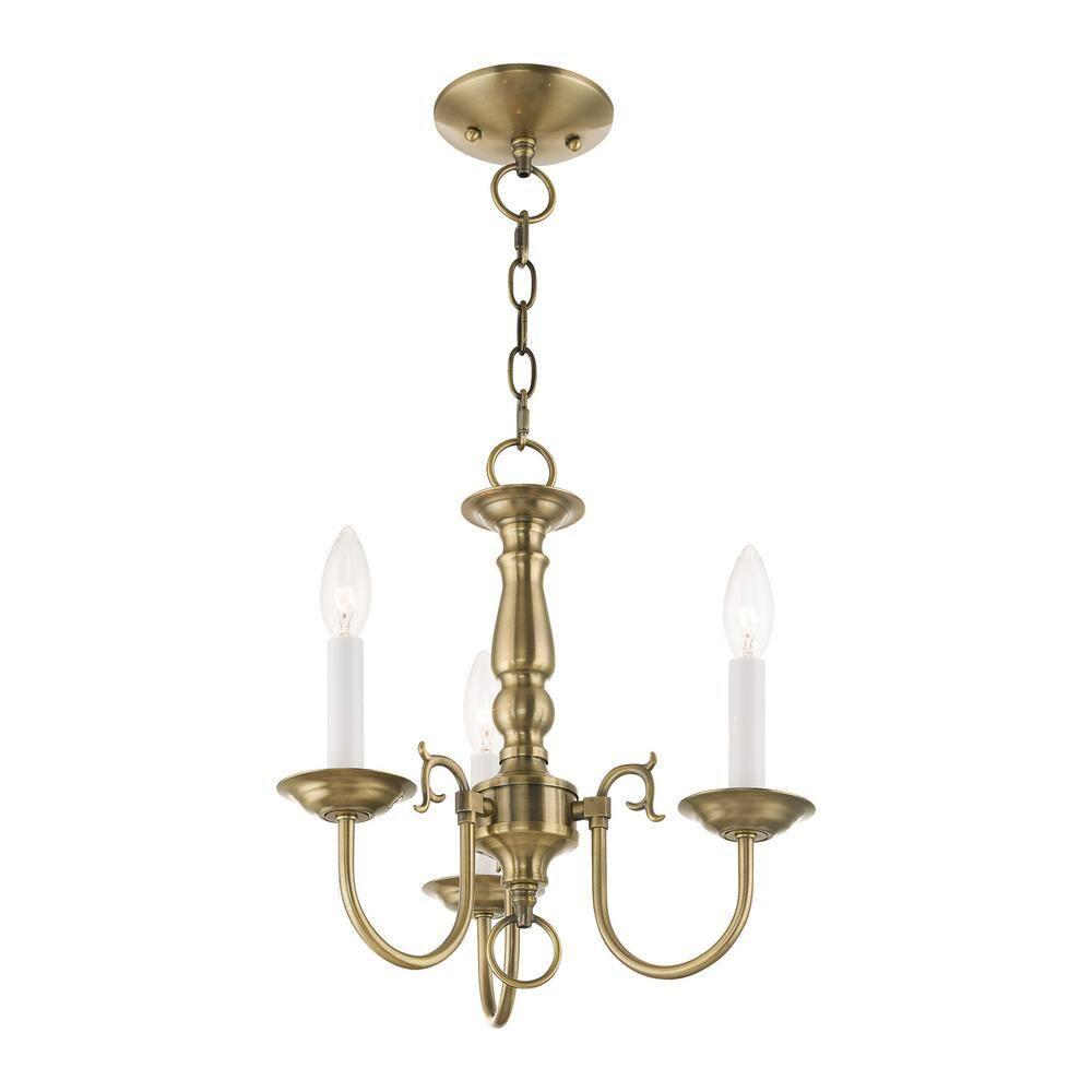 Livex Lighting Williamsburgh 3 - Light Chandelier in  Antique Brass