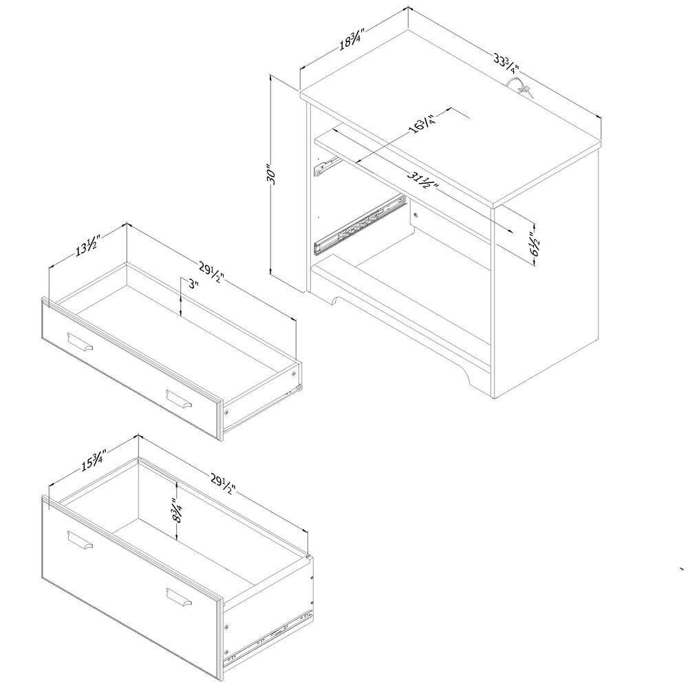 33.75'' Wide 2 -Drawer File Cabinet