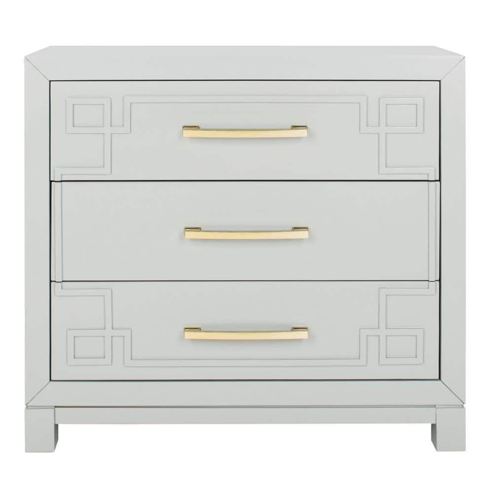 Raina 3 Drawer Chest - CHS6412 - Grey/Gold - Safavieh