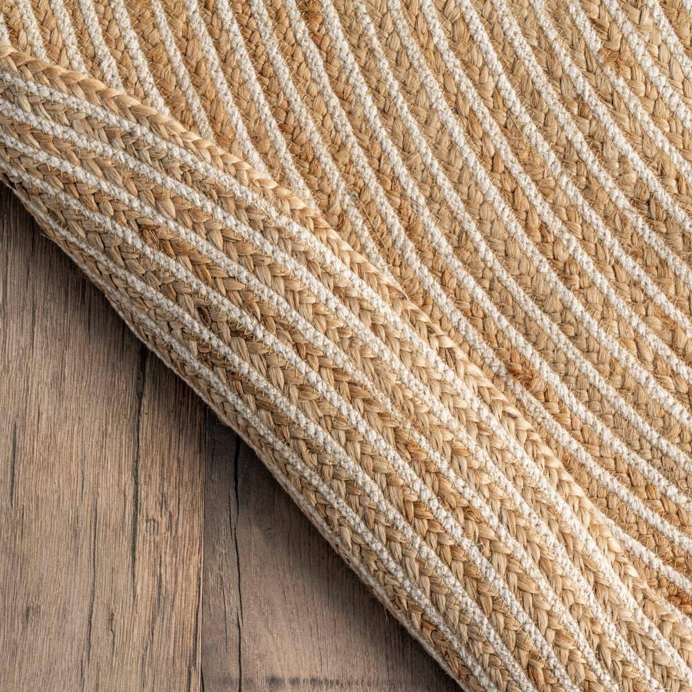 Nuloom 4 Round Rigo Jute Hand Woven Indoor Area Rug, Natural, Solid Farmhouse Design, Natural Fiber Bedroom, Living Room, Kitchen,