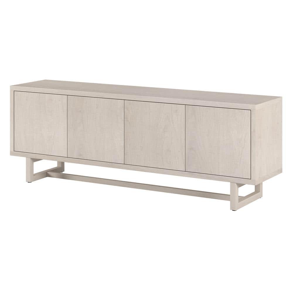 Evelyn&Zoe Cutler Rectangular TV Stand for TV's up to 75", Alder White