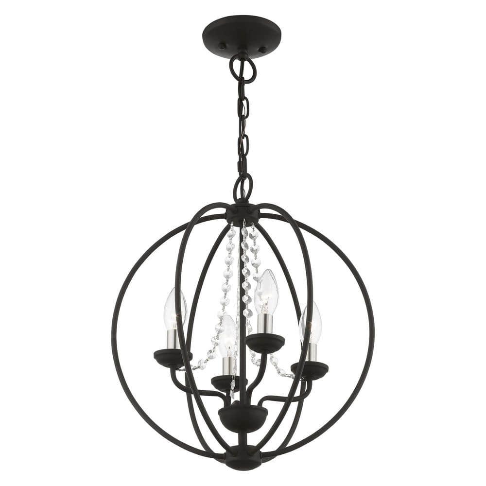 Livex Lighting Arabella 4 - Light Chandelier in  Black/Brushed Nickel