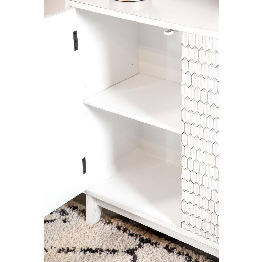 Coaster Contemporary Wood Rectangular 2-Door Accent Cabinet in White