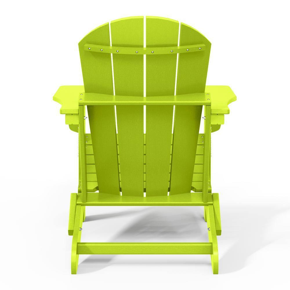 BRAXTON Outdoor Patio Folding Poly Adirondack Chair ( Set of 2), Lime
