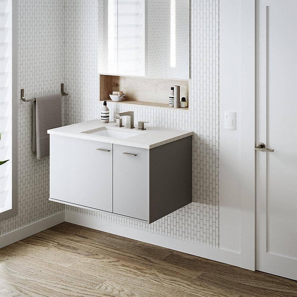 Verticyl 17" Rectangular Under-Mount Bathroom Sink with Overflow Drain