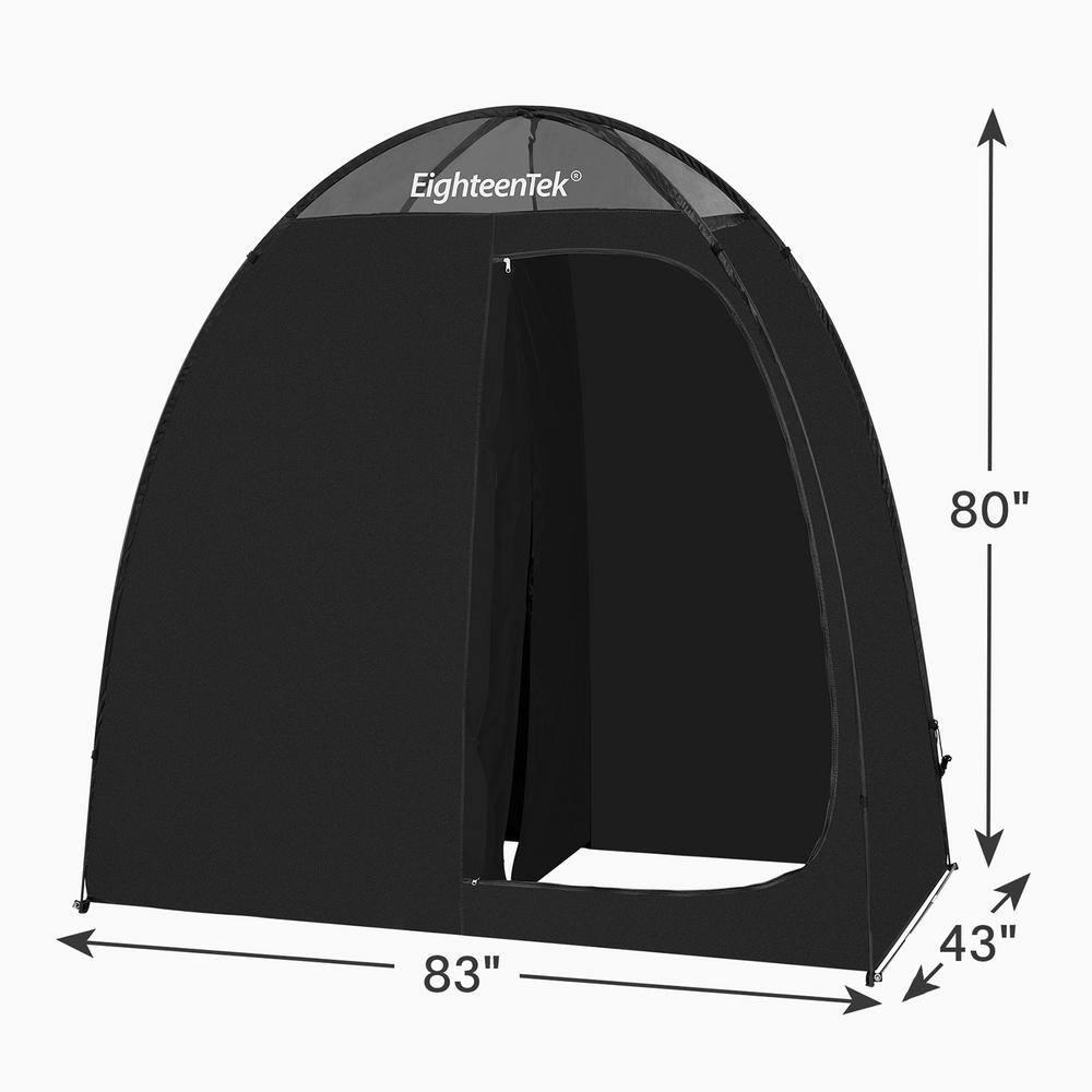 EighteenTek Camping Shower Tent Changing Room 2 Rooms Outdoor Pop Up Camping Toilet Portable Privacy Dressing Shelter 83"x43"x80"H