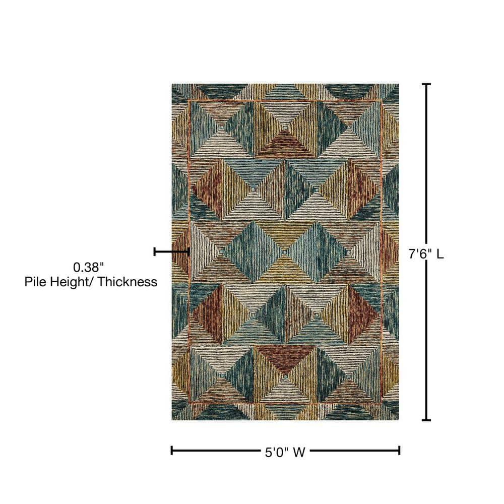 Loloi II Spectrum Geometric Lagoon / Spice Area Rug