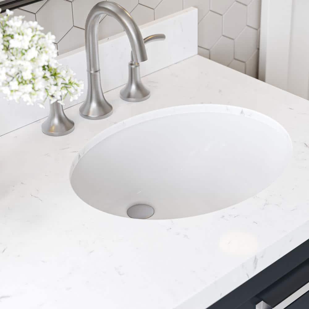 Ariel Monrow 66 Inch Double Oval Sink Bathroom Vanity With Carrara White Quartz Countertop