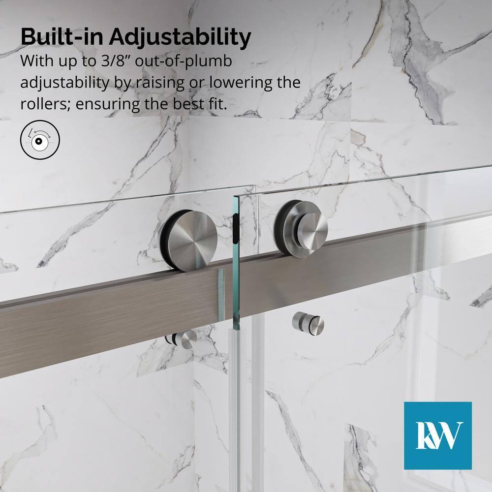 AZUPIN 60'' W 66'' H Frameless Rectangle Reversible Shower Enclosure AZ-DS01-6066-BR