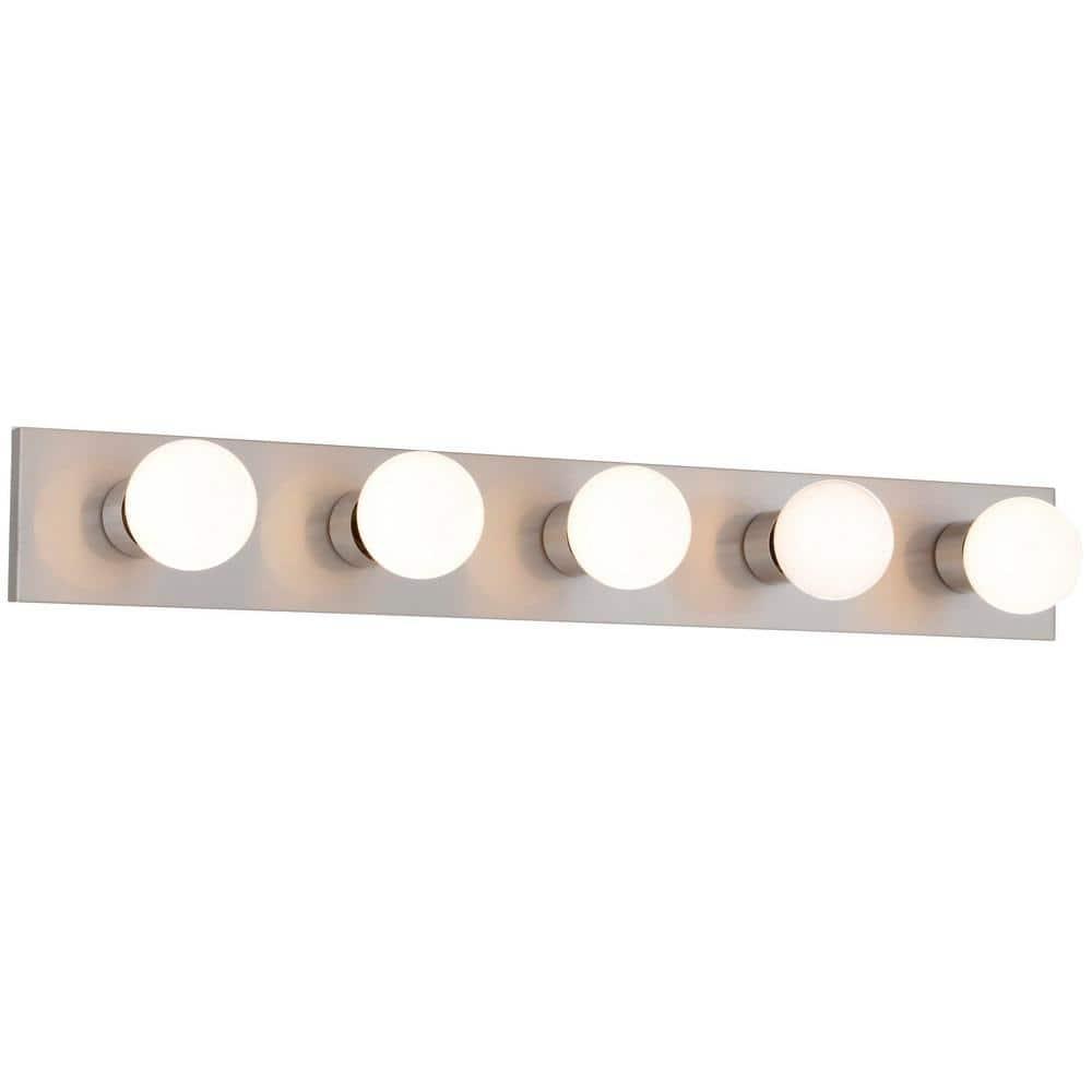 Volume Lighting V1025 5 Light 30" Width Bathroom Vanity Strip - Nickel