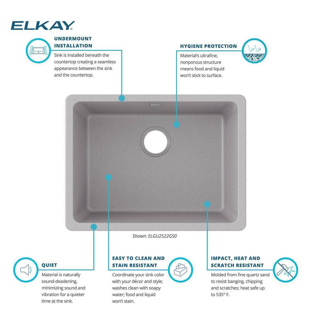 Quartz Classic 24-5/8" x 18-1/2" x 9-1/2" Undermount Kitchen Sink