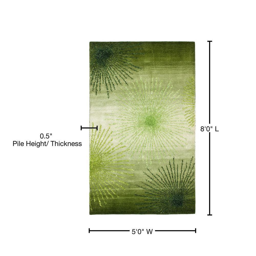 Soho SOH712 Hand Tufted Area Rug - Green/Multi - 5'x8' - Safavieh.