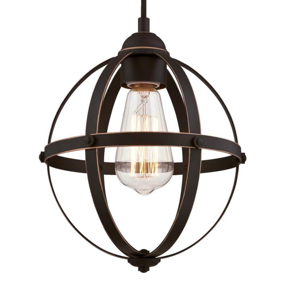 Westinghouse Lighting  Stella Mira One-Light Indoor Mini Pendant - 1-Light Oil Rubbed Bronze With Highlights