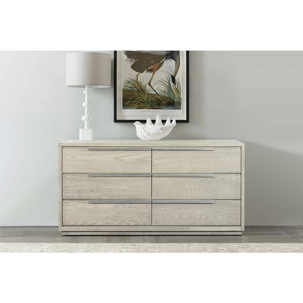 Abbey 6 Drawer Dresser in Gray Oak Wood