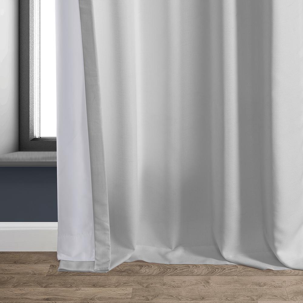Half Price Drapes Dove White Faux Linen Room Darkening Curtains for Bedroom(1 Panel),50W X 120L