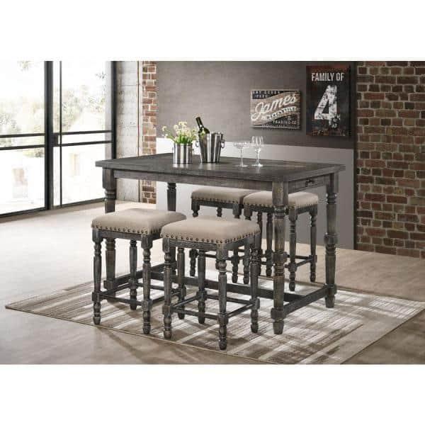 Best Master Furniture Eva 55" Engineered Wood Counter Height Dining Table - Gray