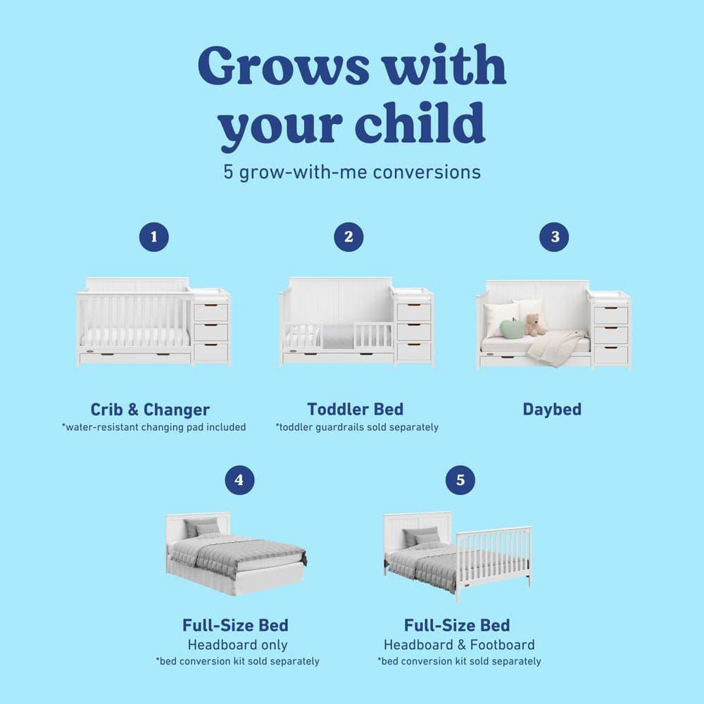 Graco Hadley 5-in-1 Convertible Crib and Changer with Storage