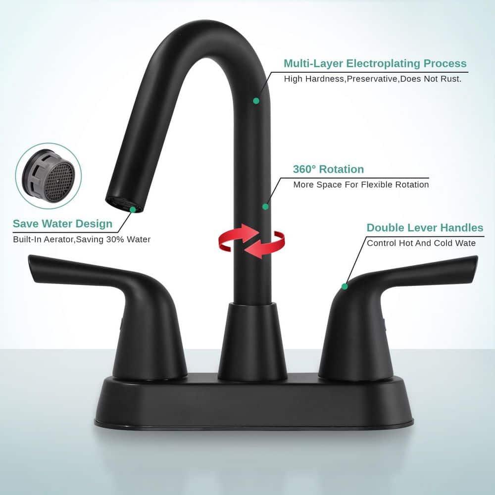 Centerset 2-handle Bathroom Faucet with Drain Assembly