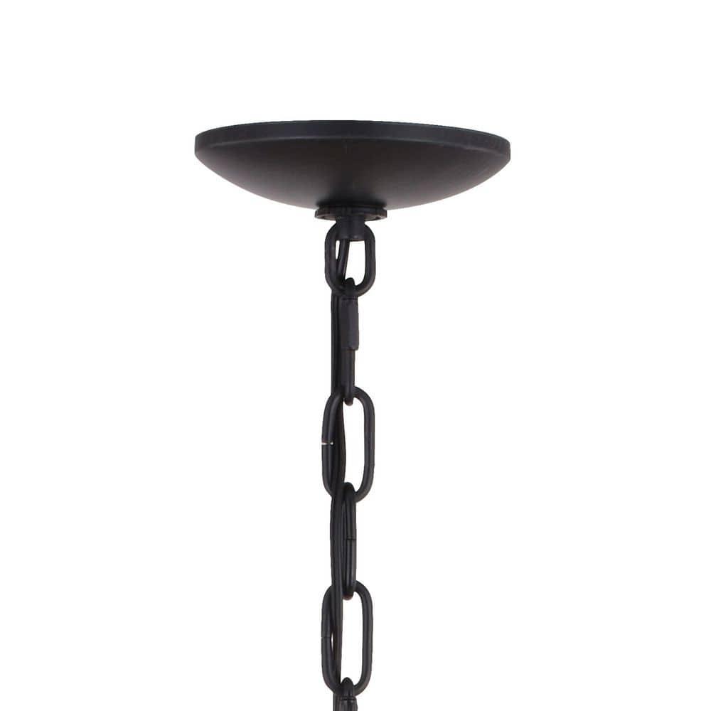 Vaxcel Breckenridge 6 Light Bronze Rustic Antler Chandelier Natural Rope Accent