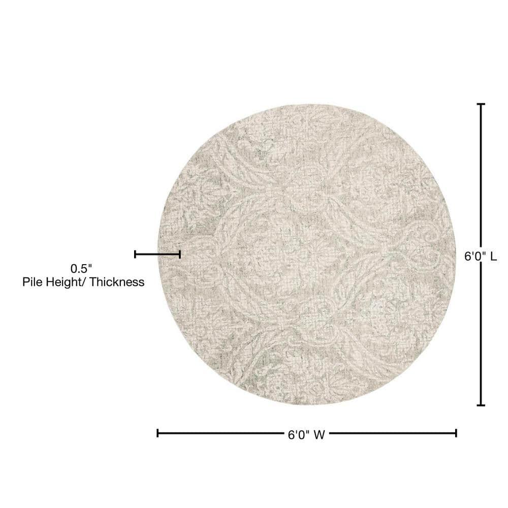 Rosemarie Abstract Handmade Tufted Wool Gray/Ivory Area Rug