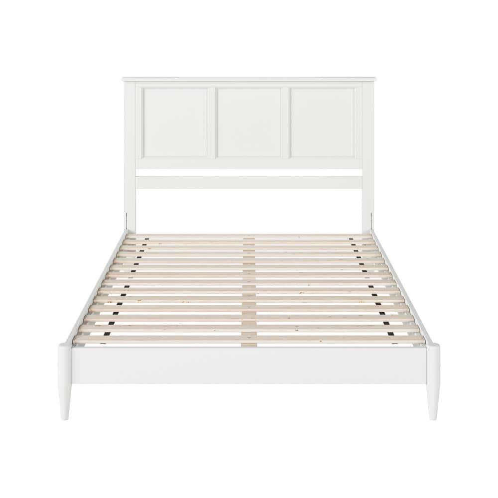 AFI Charlotte Queen Solid Wood Low Profile Platform Bed, White