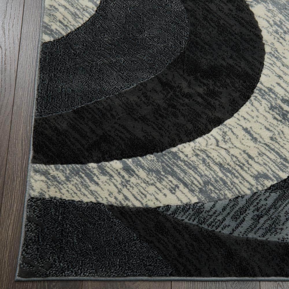 Home Dynamix Catalina Huron Contemporary Abstract Swirl Area Rug, Grey/Ivory, 7'10"x10'2"