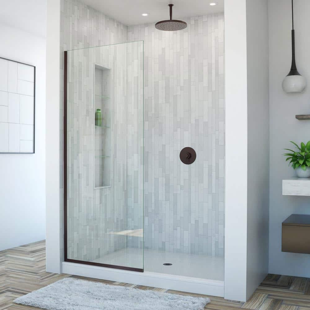 Linea 34" W x 72" H Frameless Fixed Glass Panel