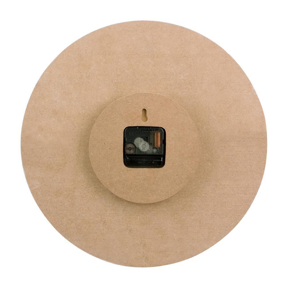 14" Wooden Roman Numeral Wall Clock Brown - Stonebriar Collection: MDF Composite, Traditional Decor, Indoor Use