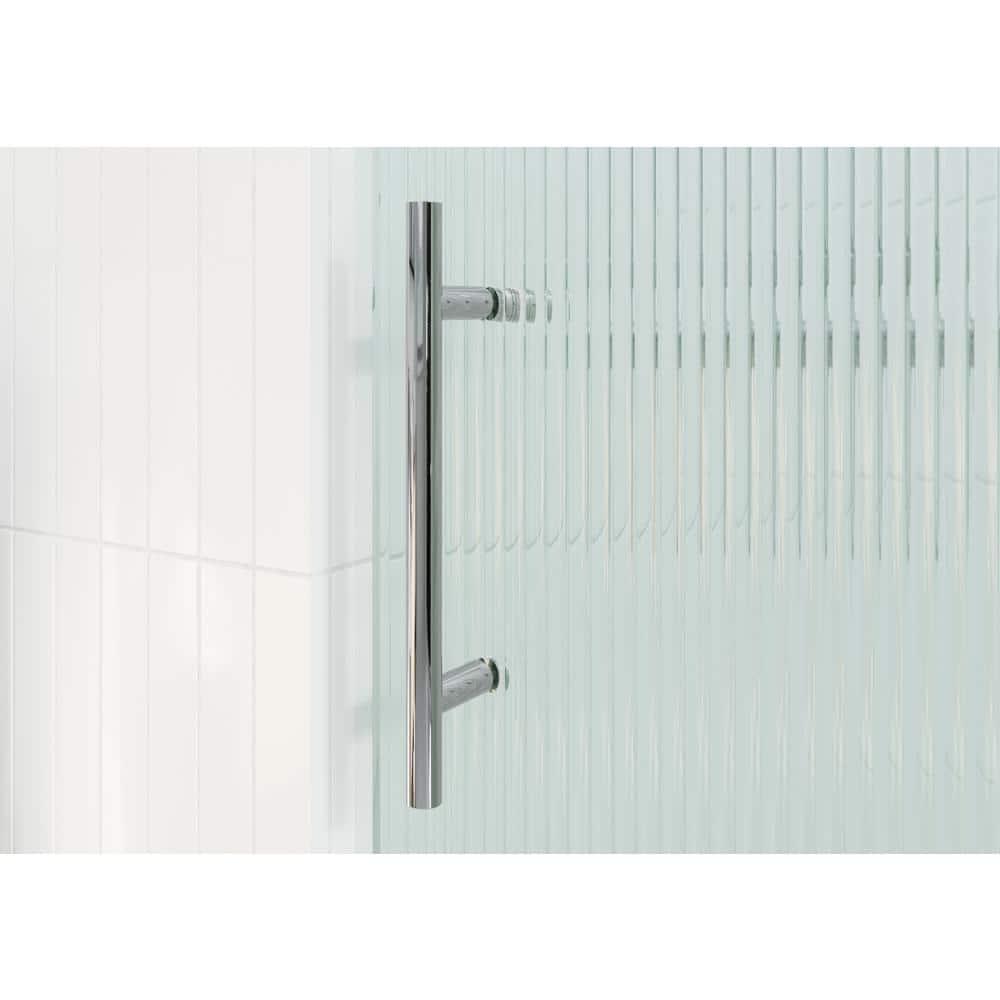 Galaxy 56 - 60 in. x 60 in. Fully Frameless Fluted Sliding Bathtub Door
