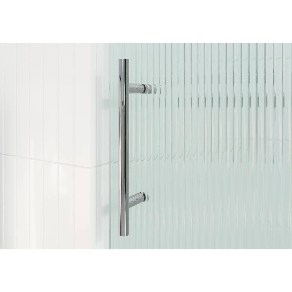 Galaxy 56 - 60 in. x 60 in. Fully Frameless Fluted Sliding Bathtub Door