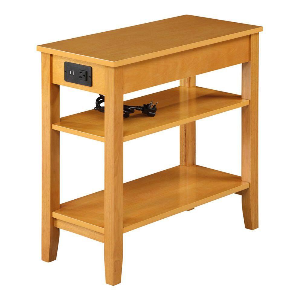 Convenience Concepts American Heritage End Table/Charging Station, Natural