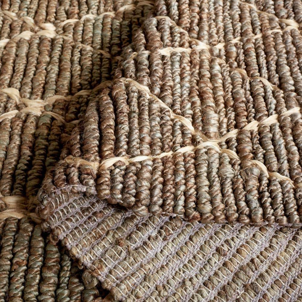 Natural Fiber NF951 Hand Loomed Indoor Area Rug - Natural/Grey - 6'x6' - Safavieh