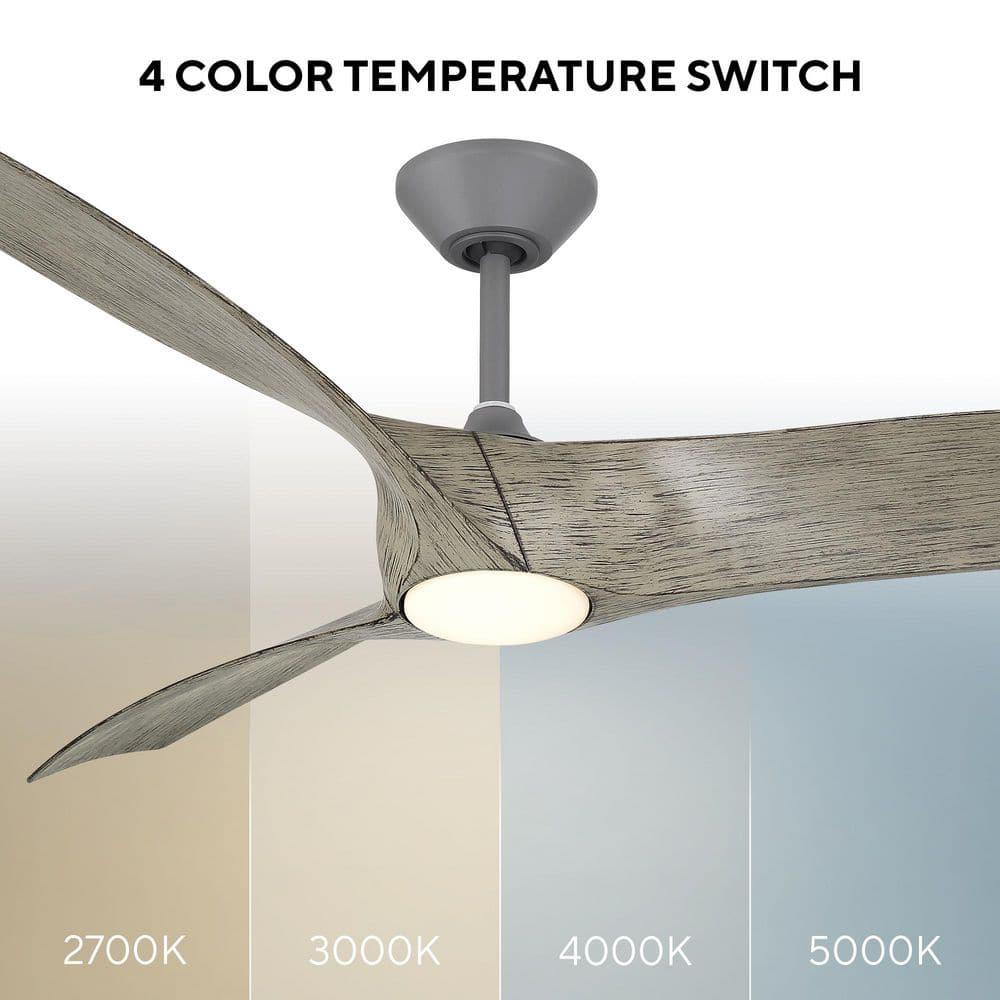 Modern Forms Zephyr 3 - Blade Outdoor/Indoor Smart Ceiling Fan with 2700K-3000K-4000K-5000K Selectable LED Light Kit and Remote Control Included