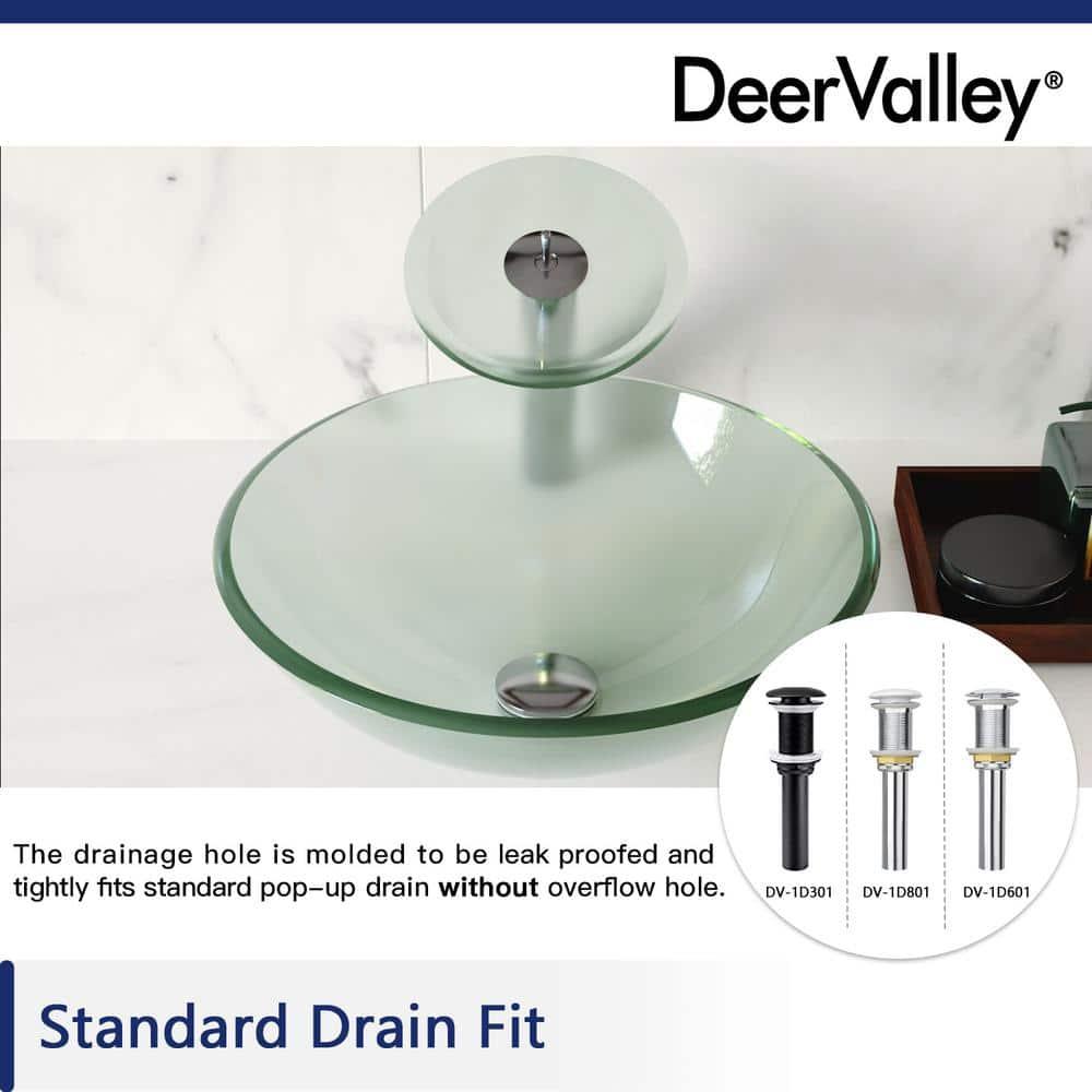 DeerValley Symmetry 16.5'' Circular Glass Vessel Bathroom Sink