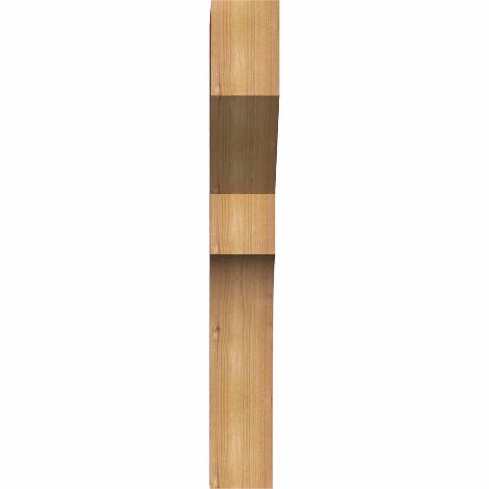 3 1/2"W x 10"D x 26"H Monterey Smooth Corbel, Western Red Cedar