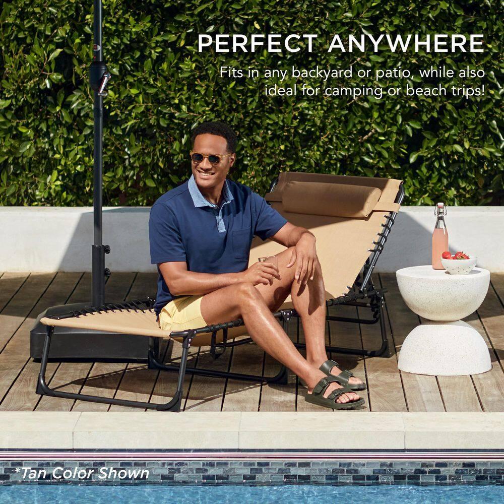 Best Choice Products Patio Chaise Lounge Chair, Outdoor Portable Adjustable Pool Recliner w/ Pillow - Peacock