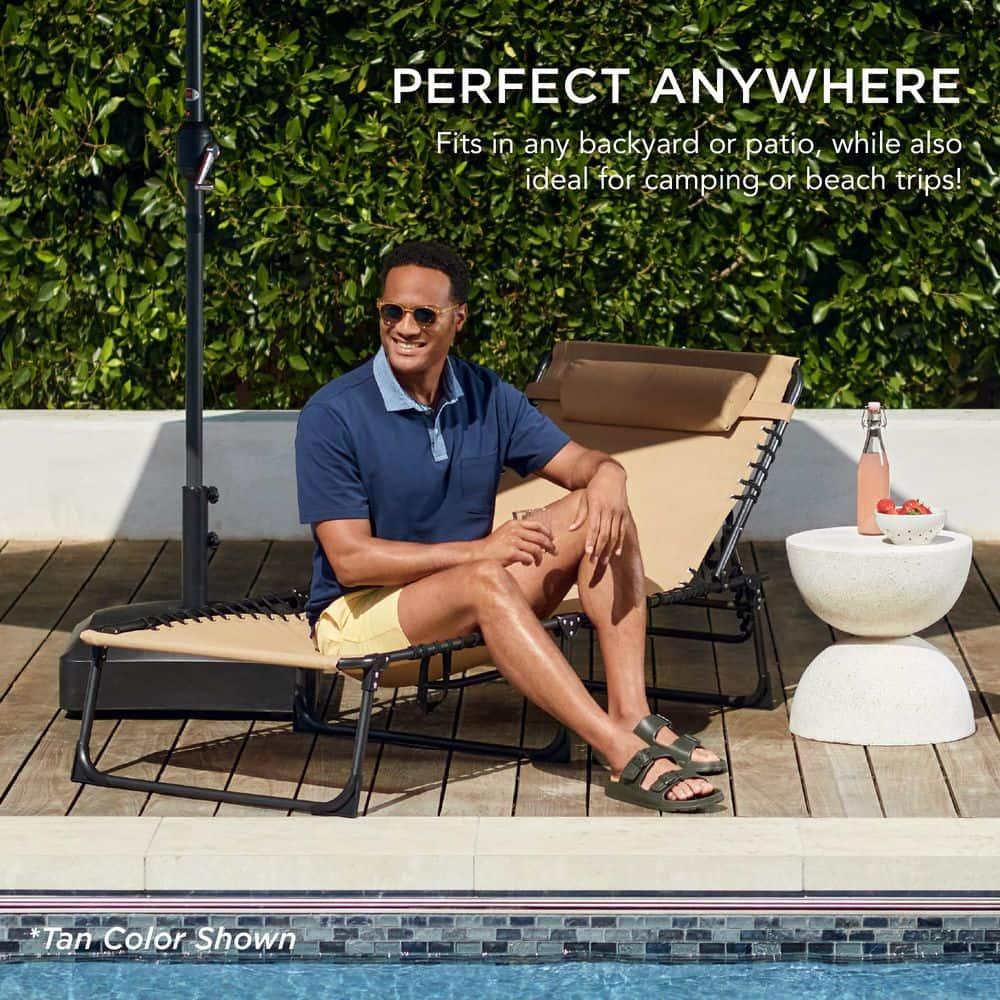 Best Choice Products Patio Chaise Lounge Chair, Outdoor Portable Adjustable Pool Recliner w/ Pillow - Peacock