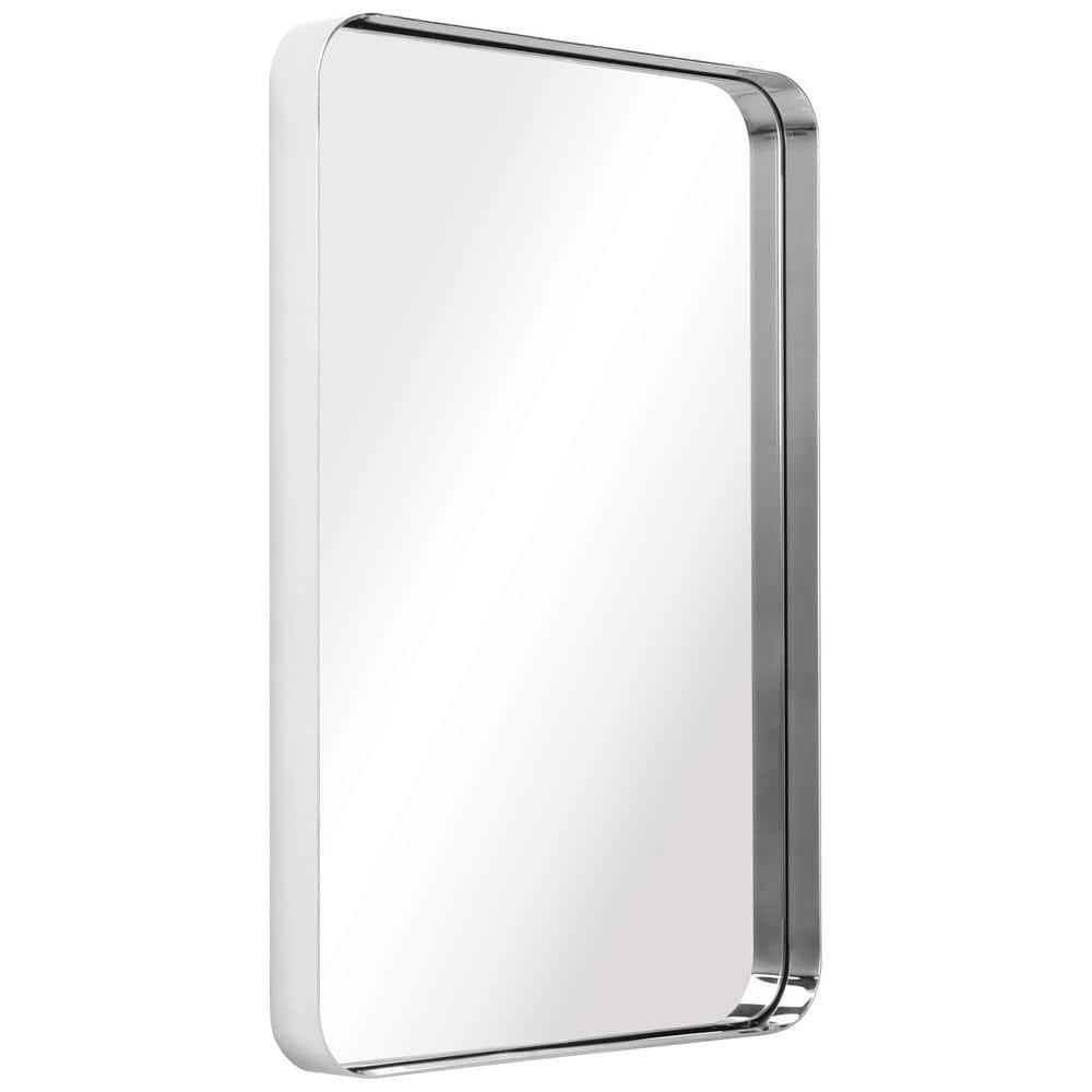 Empire Art Direct Ultra Polished Silver Stainless Steel Frame Rectangle Wall Mirror, 22" x 30" x 2", Ready to Hang