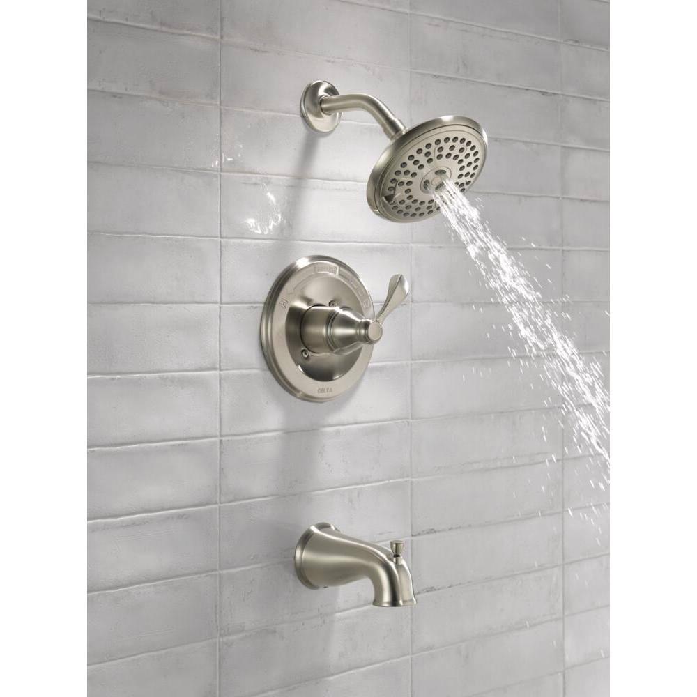 Delta Porter Monitor 1-Handle Brushed Nickel Tub and Shower Faucet