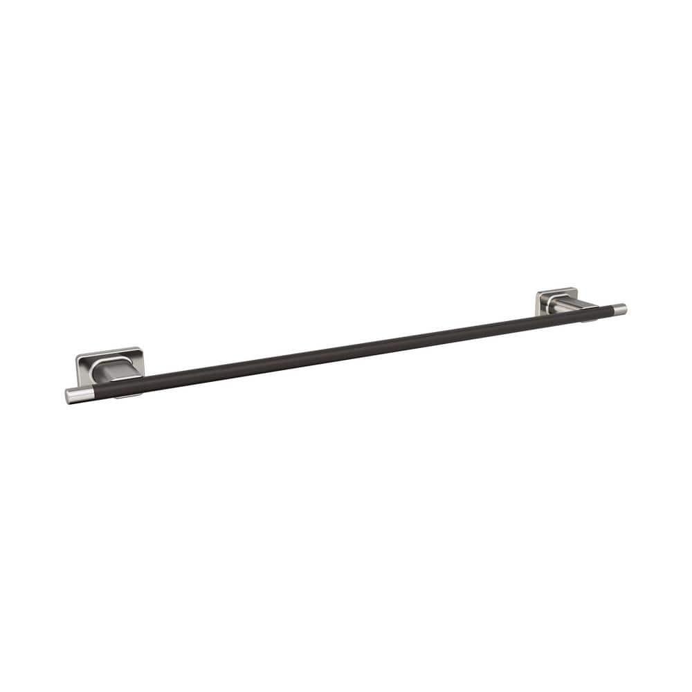 Amerock Esquire Brushed Nickel/Oil-Rubbed Bronze 24 inch (610mm) Towel Bar