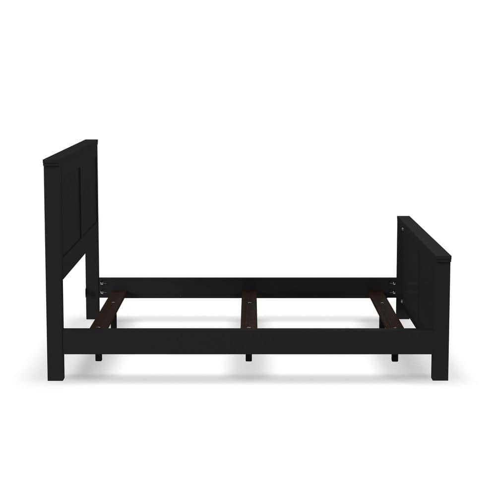 Oak Park Classic Black King Bed with Mahogany Wood Frame