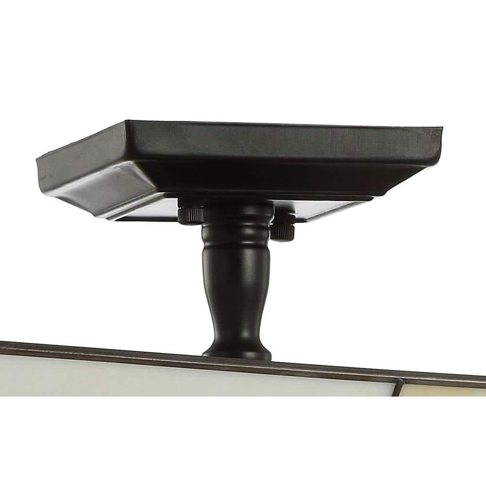 JONATHAN Y Juliana 15.7" Tiffany-Style Glass/Metal LED Semi-Flush Mount, White/Cream