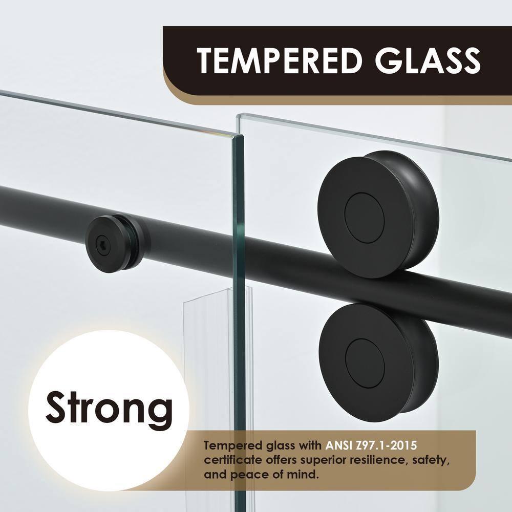 64" - 68" W x 78" H Single Sliding Frameless Shower Door