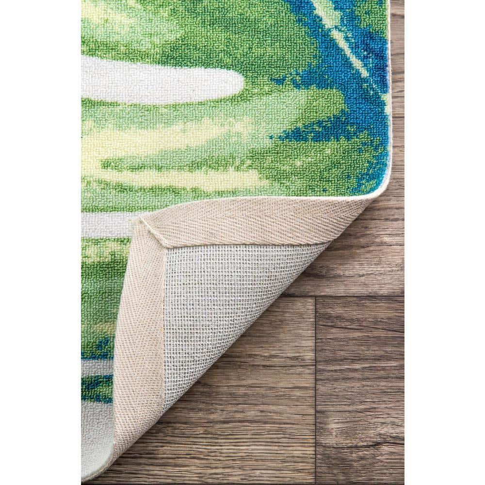 Nuloom Lisa Floral & Paisley 4x6 Indoor/Outdoor Area Rug for Living Room Patio Deck Front Porch Kitchen, Green Multicolor/Ivory