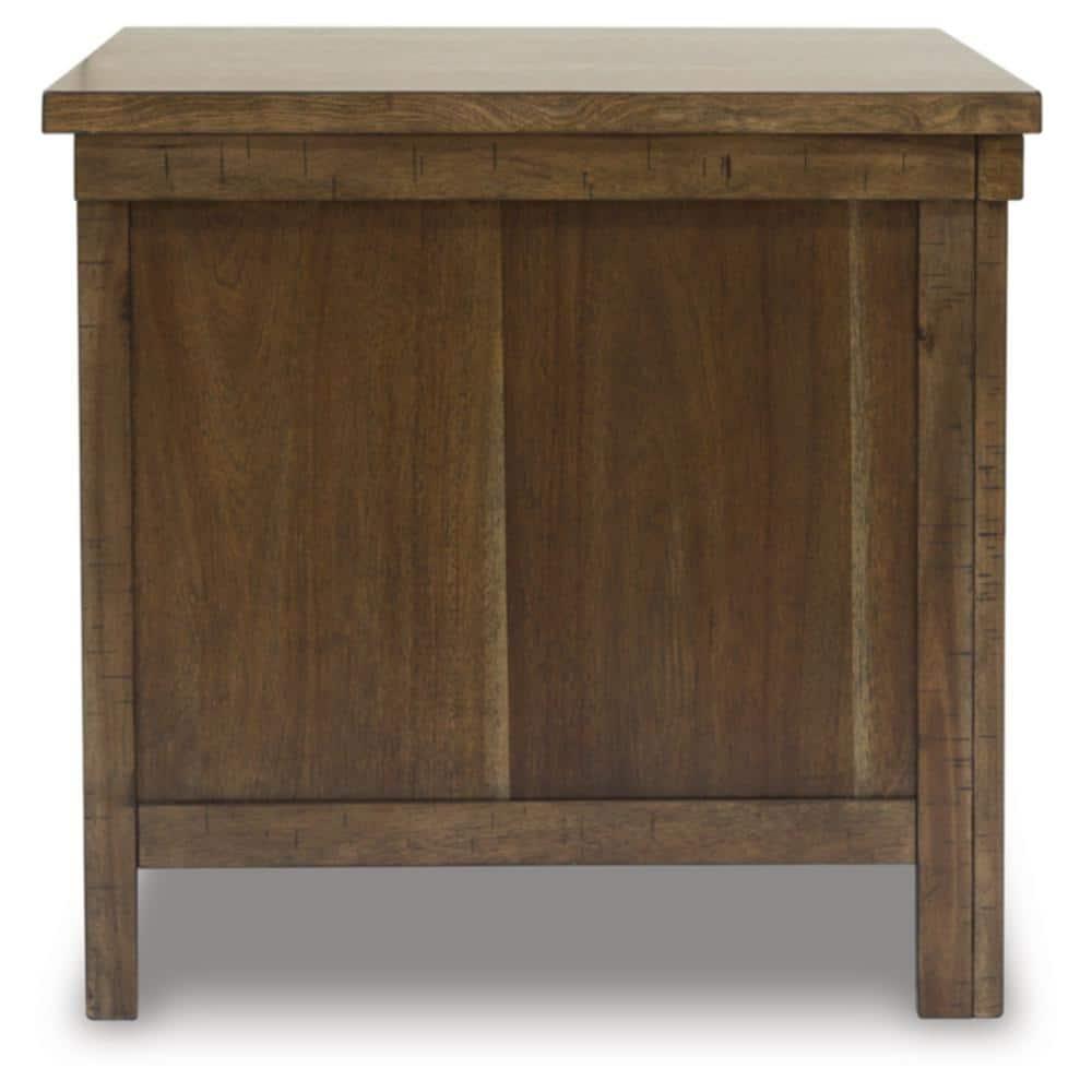 Signature Design by Ashley Casual Moriville End Table, Grayish Brown