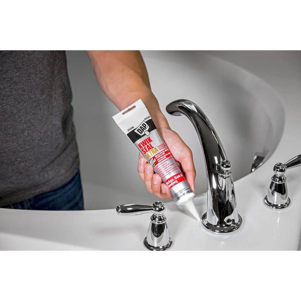 DAP Kwik Seal Ultra Clear Siliconized Acrylic Kitchen and Bath Caulk Sealant 5.5 oz