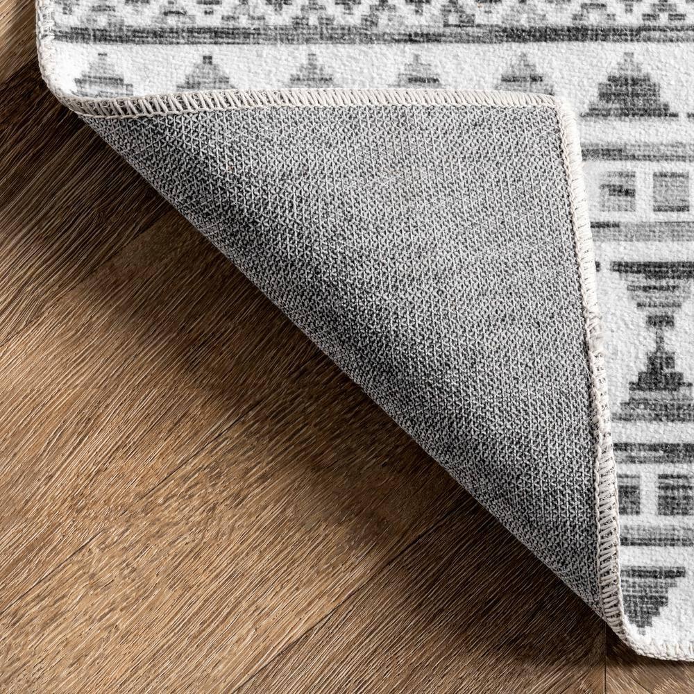 Nuloom Kira Pet Friendly Machine Washable Geometric Area Rug, 5' x 8', Grey