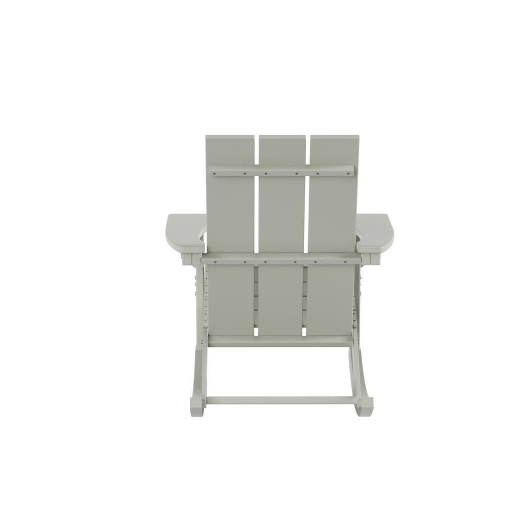 Polytrends  Shoreside Modern Eco-Friendly All Weather Poly Adirondack Rocking Chair Sand